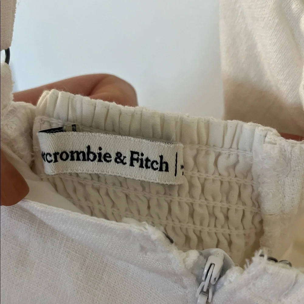 Abercrombie & Fitch White Linen Midi Dress